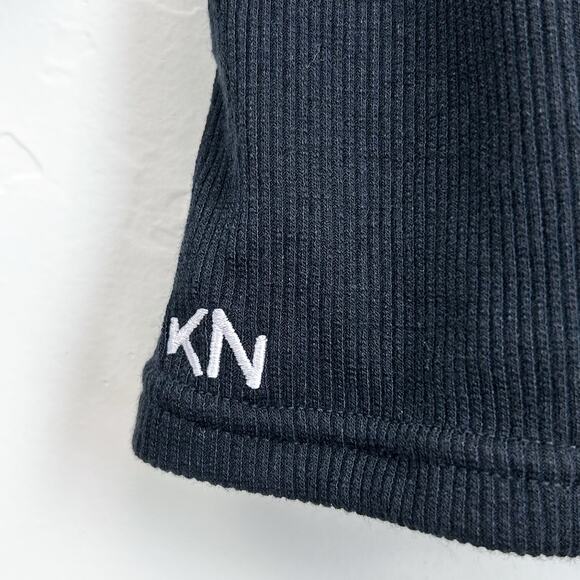 Klassy Network Black Rib Knit Scoop Neck Long Sleeve Brami Romper NWT - Picture 6 of 7